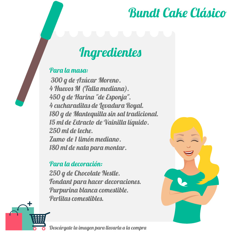 Ingredientes bundt cake clásico